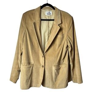 Corduroy Blazer Vintage 70s Women's Jacket Size 18 Tan Classic Fashions Sears